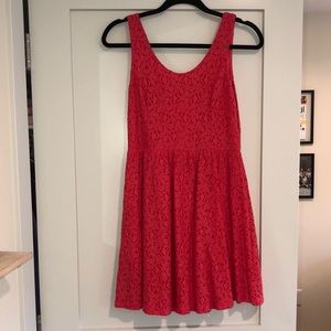 Coral lace dress